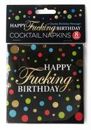 Happy F`n Birthday Napkins (8 Per Pack) - Black/gold